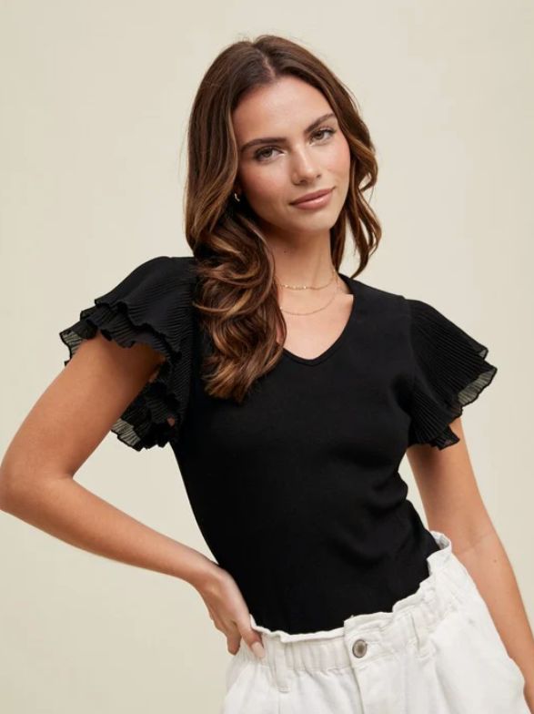 BEACH HUSTLE FLUTTER SLEEVE BODYSUIT