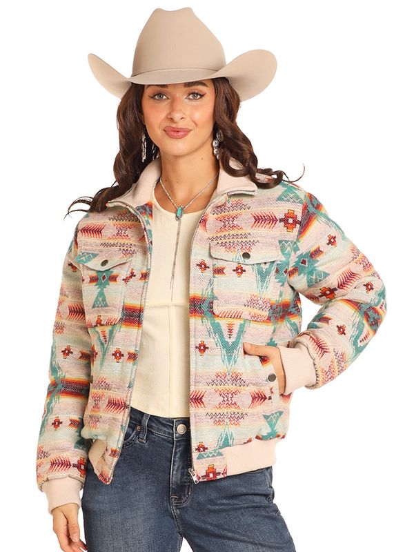 ROCK &amp; ROLL WOMEN&#39;S JACQUARD BOMBER JACKET