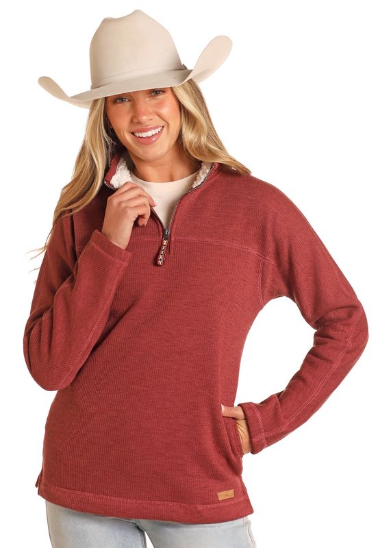 1/4 ZIP BERBER LINED PULLOVER