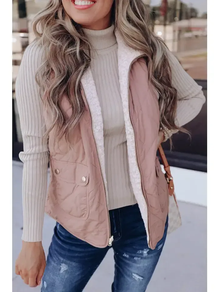 FLEECE LINED REVERSIBLE QUILTED VEST