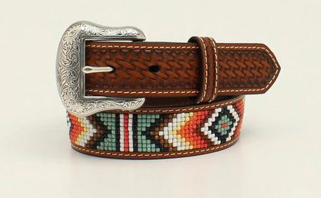 NOCONA BASKET WEAVE AZTEC BEADED BELT