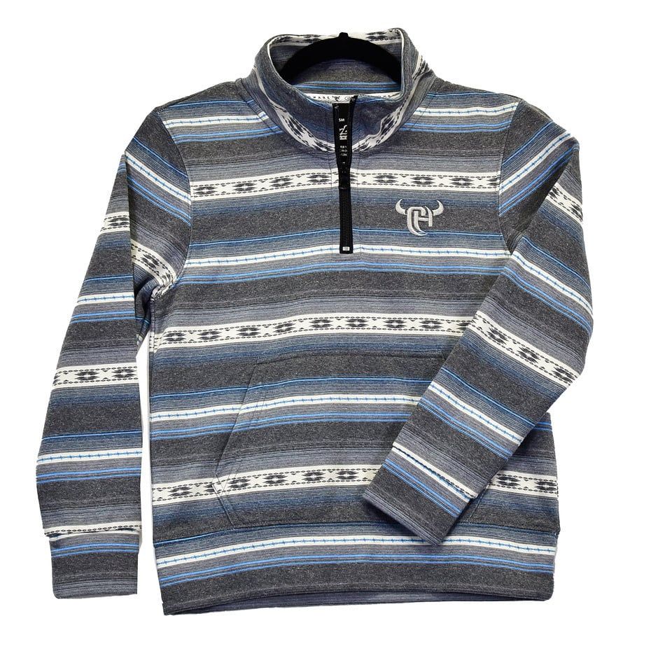 COWBOY HARDWARE STRIPED SERAPE FLEECE CADET PULLOVER
