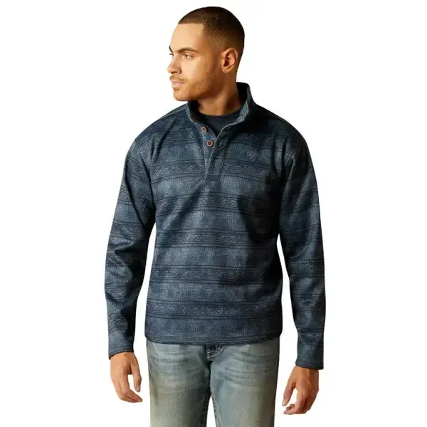 10052697 ARIAT MEN&#39;S WESLEY SOUTHWEST BLUE SWEATER