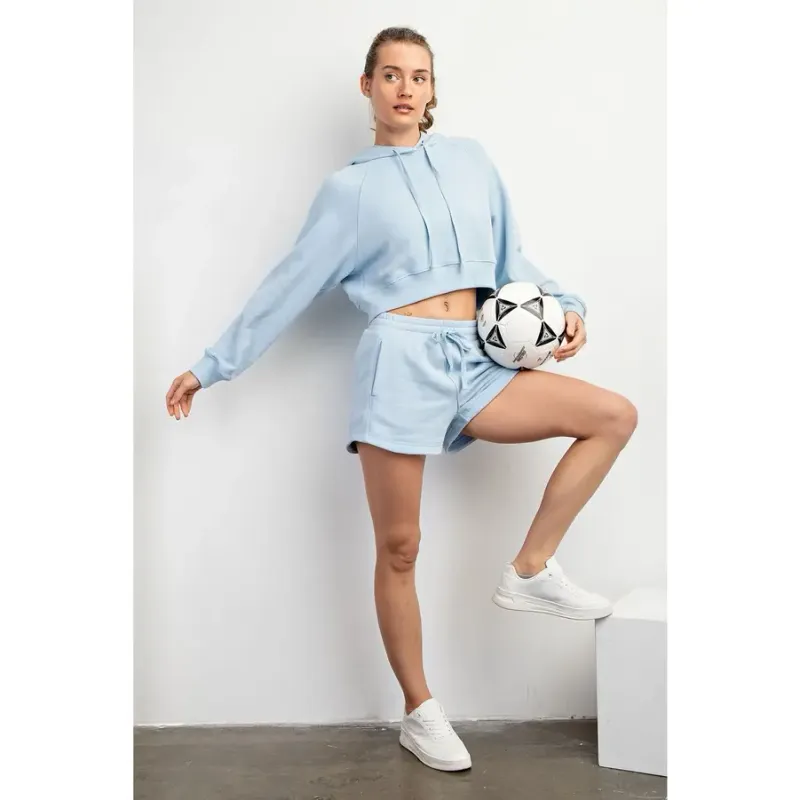FRENCH TERRY CROPPED HOODIE