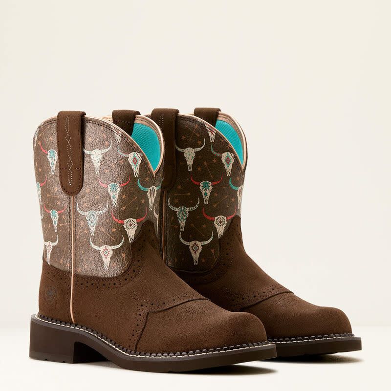 ARIAT FATBABY HERITAGE FARRAH BOOT- BARLEY|SKULL