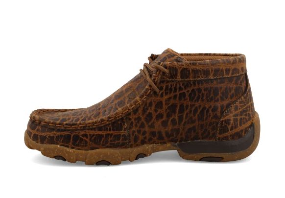 TWISTED X KIDS CHUKKA DRIVING MOC GOLDEN ELEPHANT PRINT