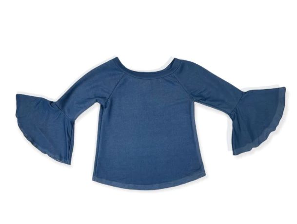 SHEA BABY GIRLS DENIM BELL SLEEVE SHIRT &amp; ONESIE