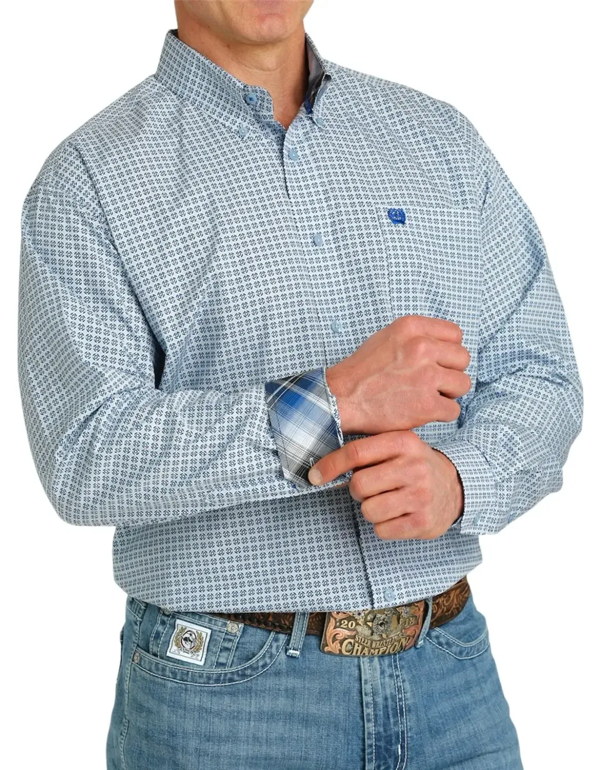 CINCH MEN&#39;S BUTTON DOWN LIGHT BLUE SHIRT