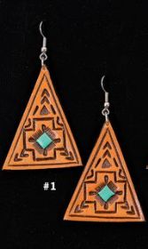 LEATHER TRIANGLE SOUTHWEST EARRINGS