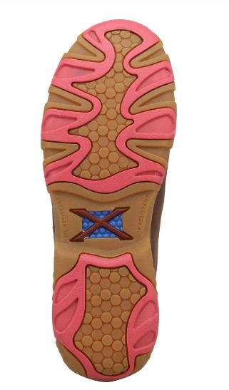 TWISTED X WOMEN'S CHUKKA DRIVING MOC DARK TAN &amp; PINK