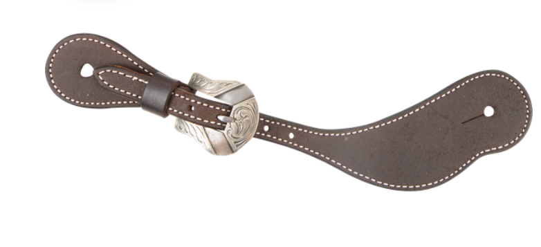 MARTIN SADDLERY COWBOY SPURSTRAPS CHOCOLATE ROUGHOUT