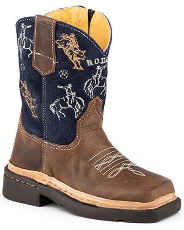 ROPER TODDLER NAVY SUEDE W/RODEO STITCHING BOOTS