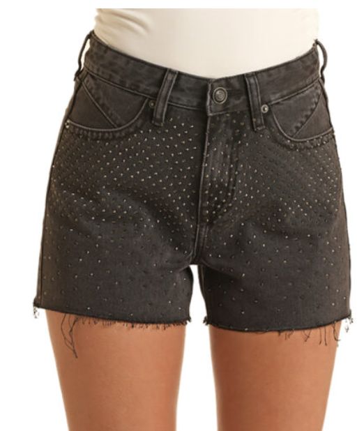 ROCK &amp; ROLL STUDDED BLACK SHORT