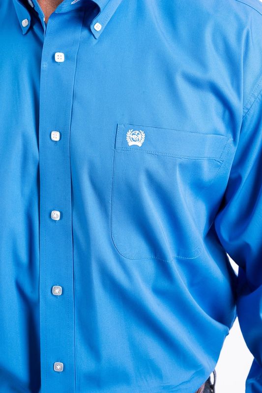 CINCH MEN'S SOLID BLUE BUTTON DOWN SHIRT