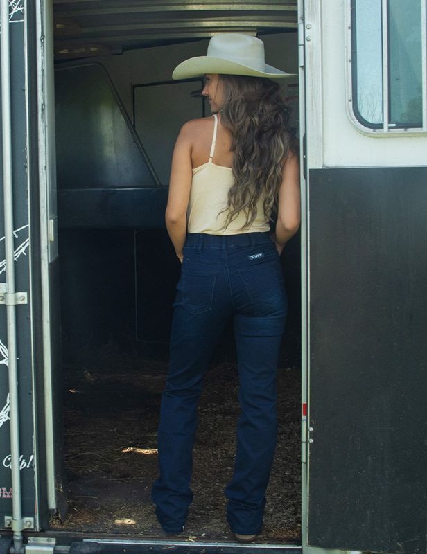 COWGIRL TUFF JUST TUFF PULL ON DARK BOOTCUT JEAN