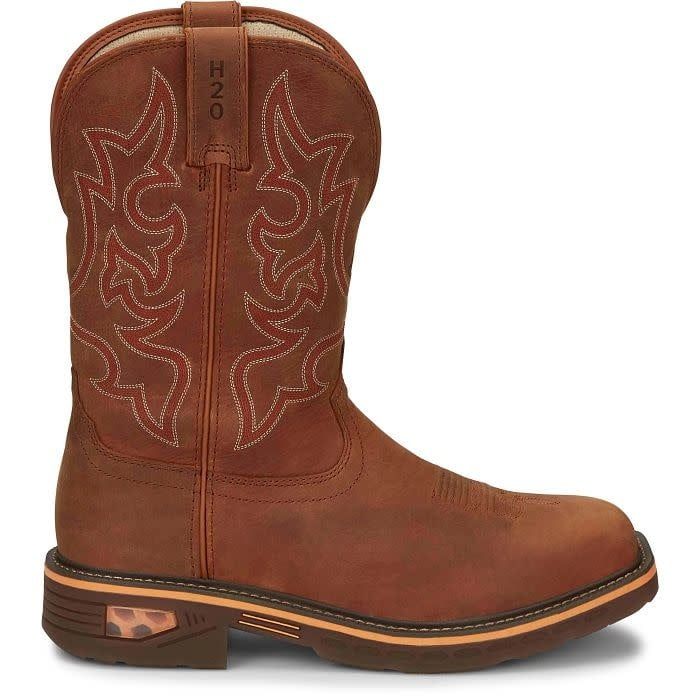 JUSTIN RESISTOR 11" WATERPROOF BOOTS- RUSSET