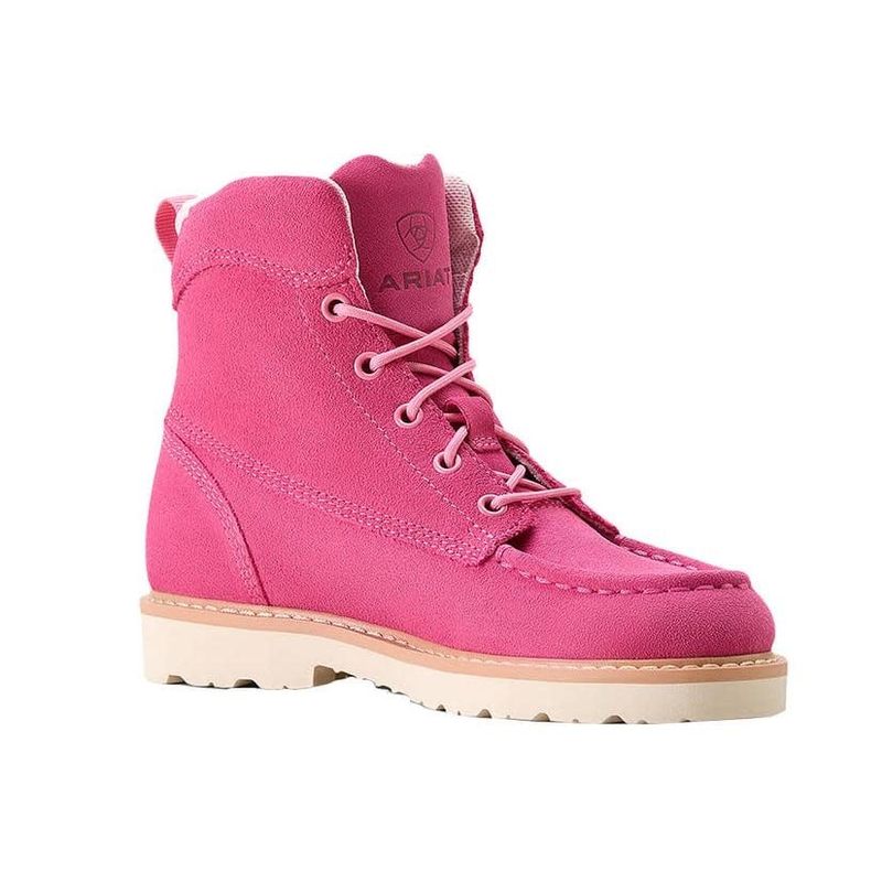 ARIAT REBAR LIFT BOOT- HAUTE PINK SUEDE