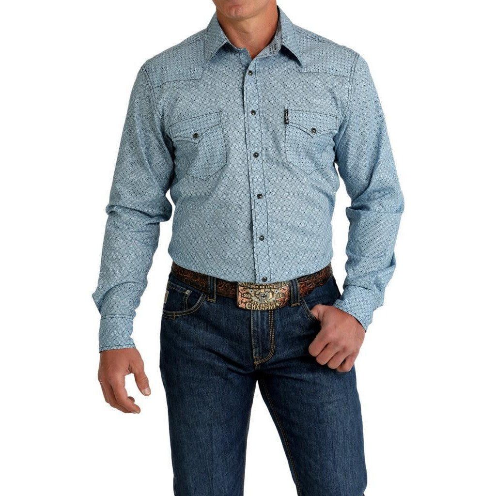 CINCH MODERN FIT GEOMETRIC PRINT SNAP SHIRT