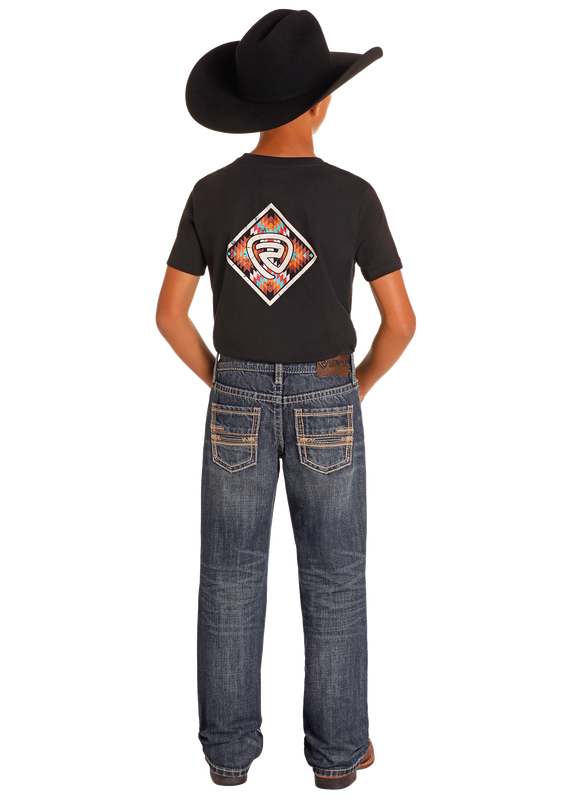 ROCK &amp; ROLL BOY'S BB GUN BOOTCUT DARK WASH JEAN