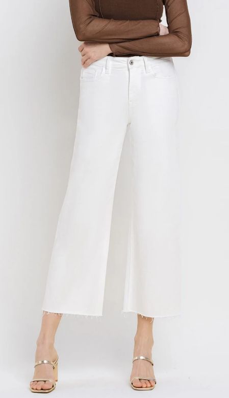  VERVET HIGH RISE CROP WIDE LEG JEAN WHITE