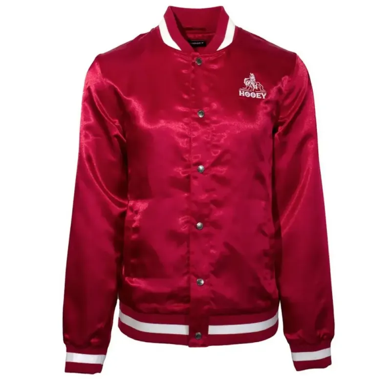 HOOEY MEN'S SATIN BOMBER JACKET