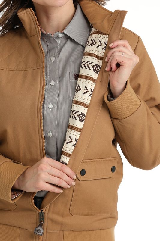 CINCH CANVAS BOMBER JACKET- BROWN