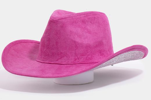 STUDDED RHINESTONE BRIM COWBOY HAT