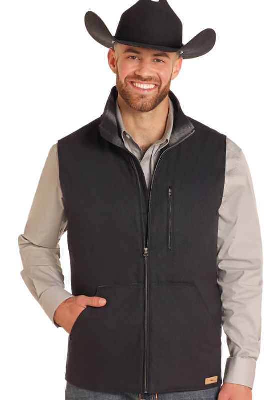 POWDER RIVER MEN&#39;S CONCEALED CARRY PLAID LINED VEST