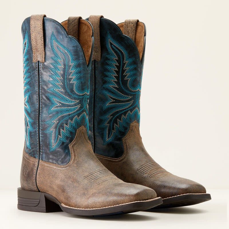 ARIAT BRUSH CREEK BOOT- STONE|ROYAL NAVY