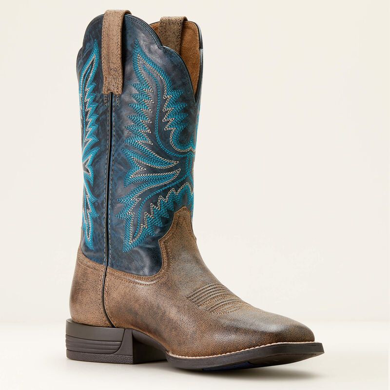 ARIAT BRUSH CREEK BOOT- STONE|ROYAL NAVY