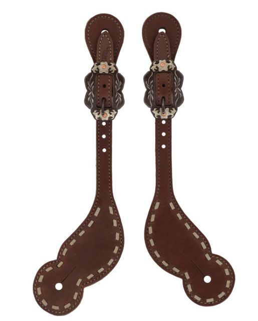 WEAVER BUCKSTITCH SPUR STRAPS, OILED HERMANN OAK®