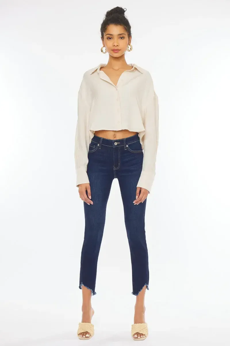 KANCAN DAYNA HIGH RISE ANKLE SKINNY JEANS