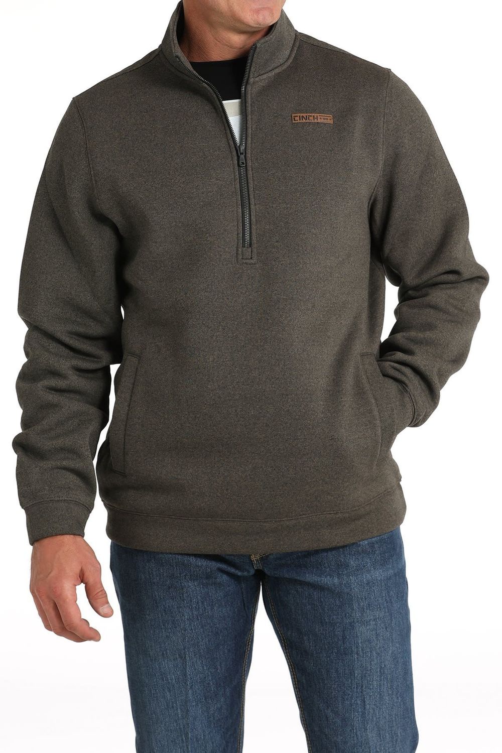MWK1913002 CINCH  1/2 ZIP PULLOVER- BROWN