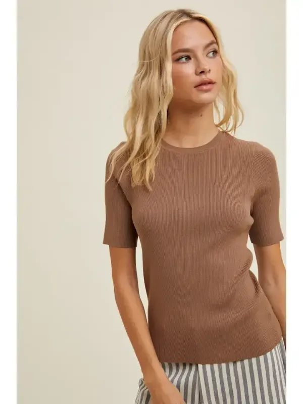 BASIC RIBBED SWEATER TOP