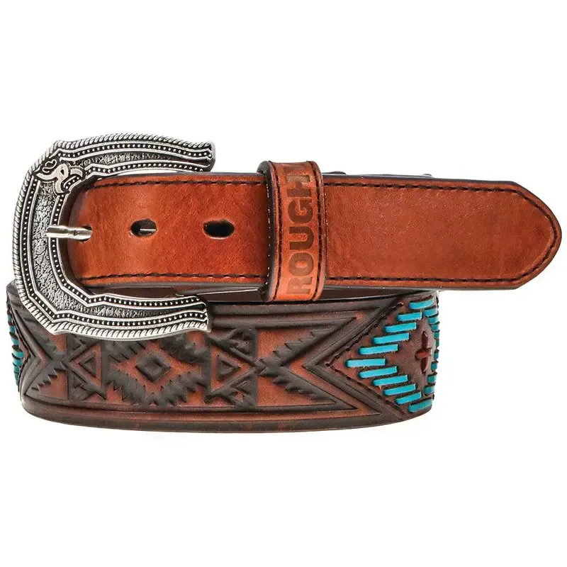 HOOEY &quot;CHOCTAW&quot; ROUGHY TOOLED W/LACING BELT