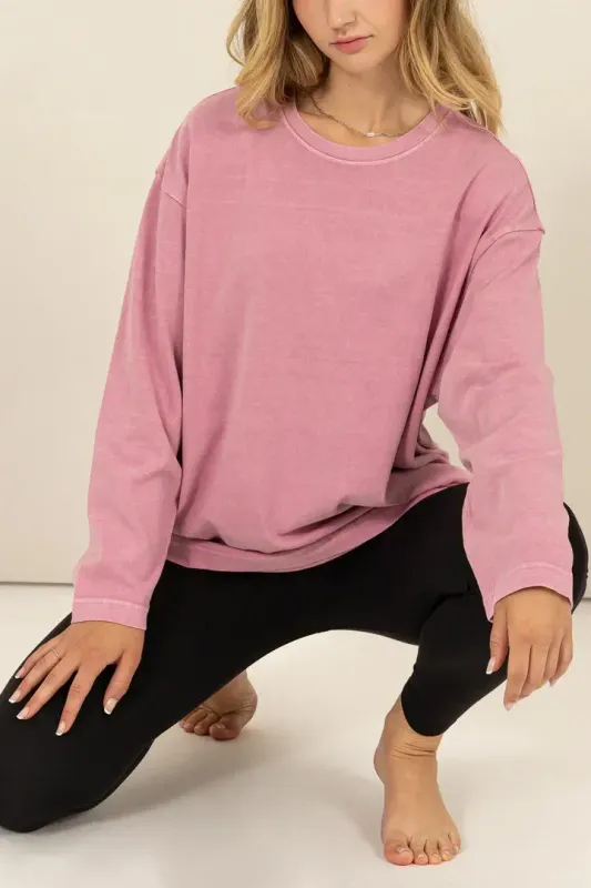 OVERSIZED CREW NECK LONG SLEEVE TEE