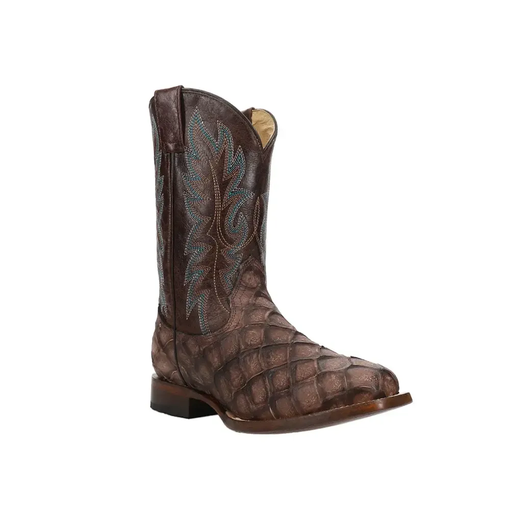 ROPER BOY&#39;S RIVER PIRARUCU SQUARE TOE COWBOY BOOTS