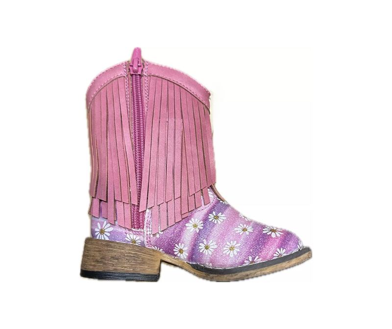 ROPER TODDLER GIRL&#39;S PINK METALLIC FRINGE BOOTS