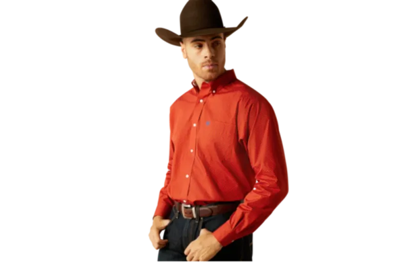 ARIAT MEN&#39;S WRINGKLE-FREE LUCIAN BUTTON DOWN SHIRT