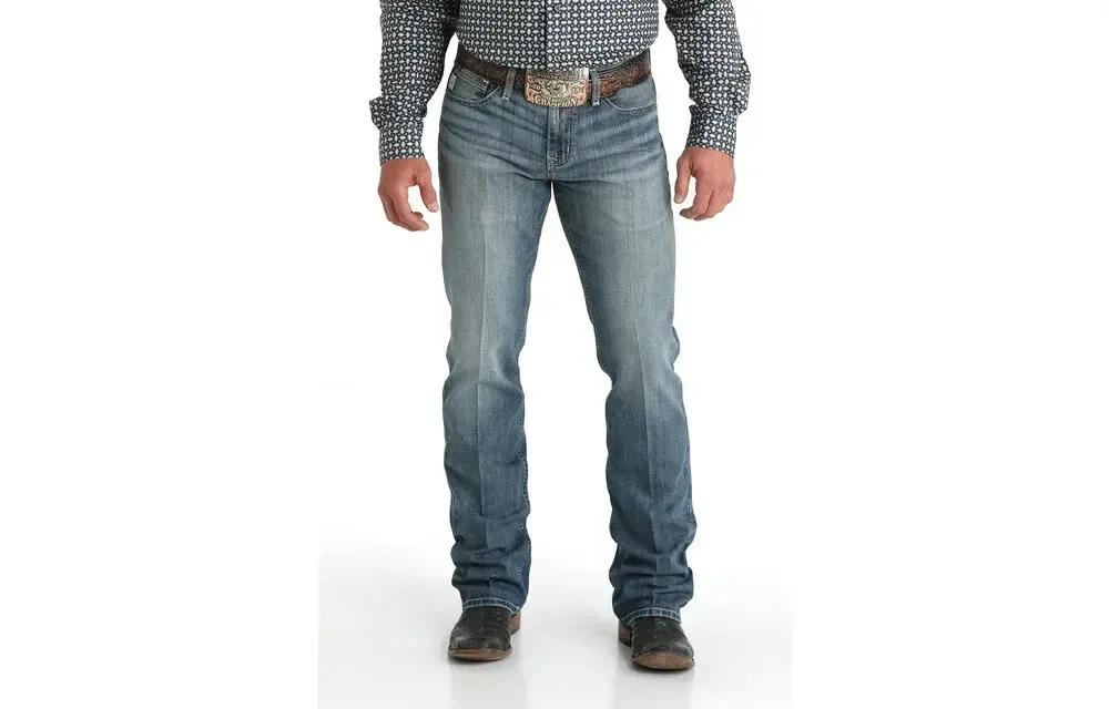 CINCH IAN MID-RISE SLIM MEDIUM STONE WASH BOOTCUT JEAN