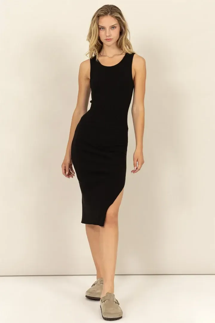 HYFVE RIBBED BODYCON SWEATER TANK DRESS