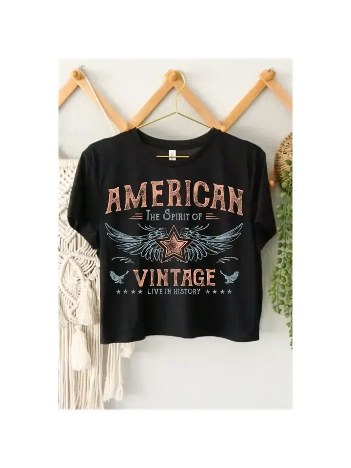 AMERICAN VINTAGE GRAPHIC CROP TOP