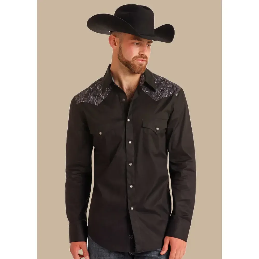 ROCK &amp; ROLL LONG SLEEVE SNAP WESTERN SHIRT