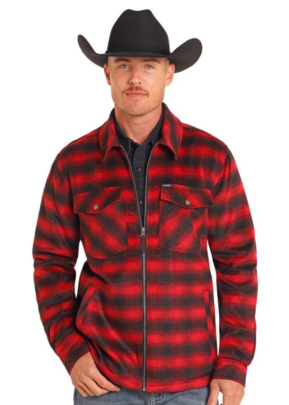 ROCK &amp; ROLL MEN&#39;S PLAID SHIRT JACKET