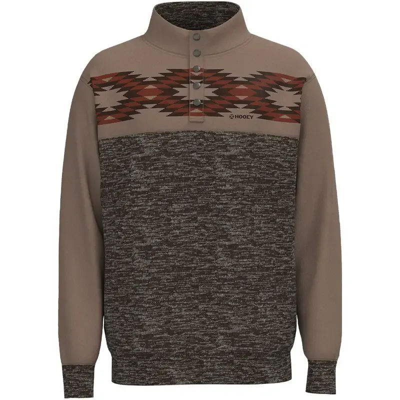 HOOEY &quot;STEVIE&quot; BROWN AZTEC DESIGN PULLOVER