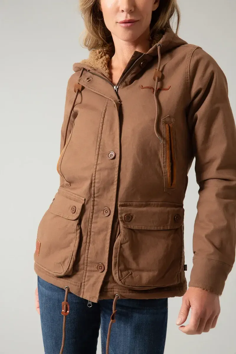 KIMES WOMEN&#39;S AWA JACKET- WORK WEAR BROWN