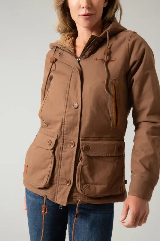 KIMES WOMEN&#39;S AWA JACKET- WORK WEAR BROWN
