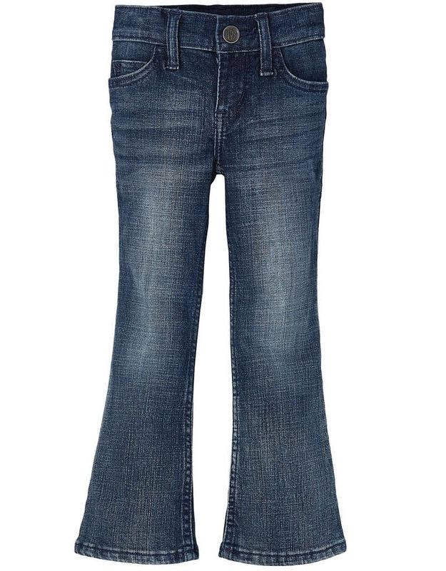 WRANGLER BOOT CUT STRETCH LOW RISE BOOT CUT JEANS- MID BLUE