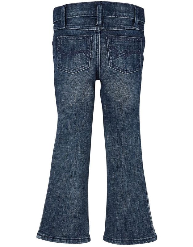 WRANGLER BOOT CUT STRETCH LOW RISE BOOT CUT JEANS- MID BLUE