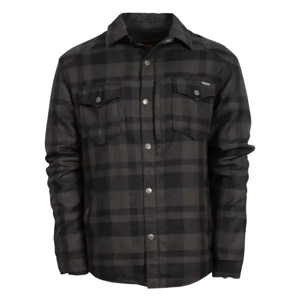 STS MEN&#39;S TRAPPER SHIRT JACKET- GRAY | NAVY PLAID